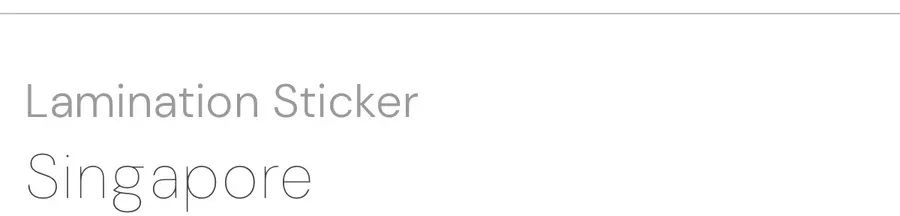 singapore laminate sticker